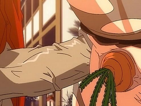 ANAL creampie with carrot in the muff - Hentai Ahegao