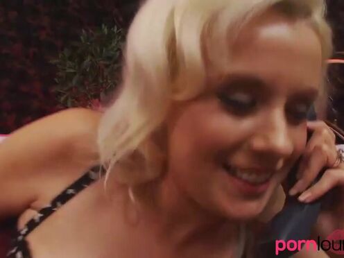 Blonde with big boobs gets muff spermed