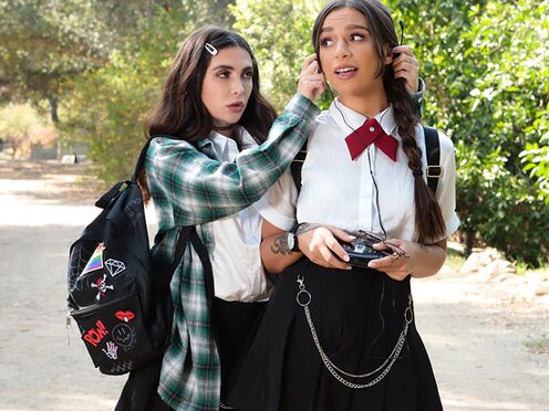 GIRLSWAY Principal's secretly lesbian step daughter stalking her crush - Jane Wilde, April Olsen