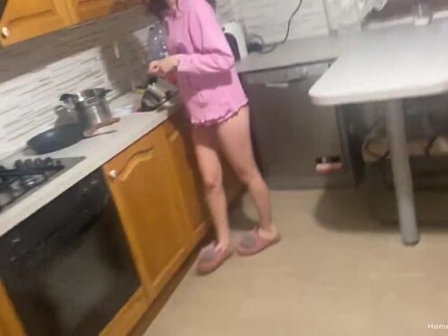 Thin brunette Girlfriend wants a morning quickie