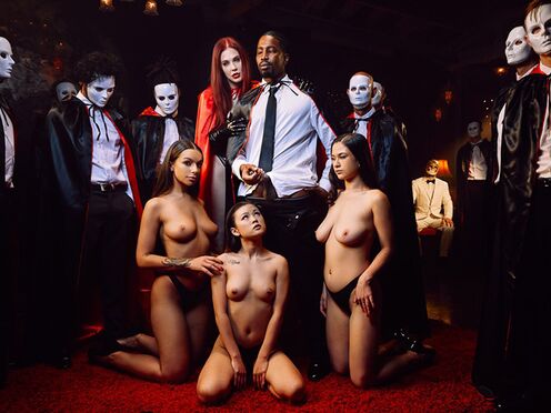 DEEPER Lulu, April, Jasmine & big black dick Isiah serve Mistress Maitland Ward