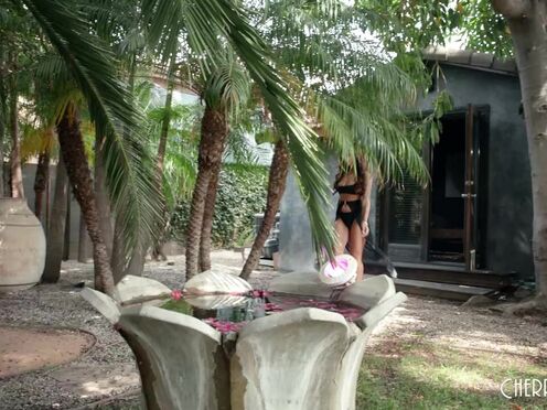 Large Tits April Olson Masturbates Poolside With Her Vibrator & Booty Plug