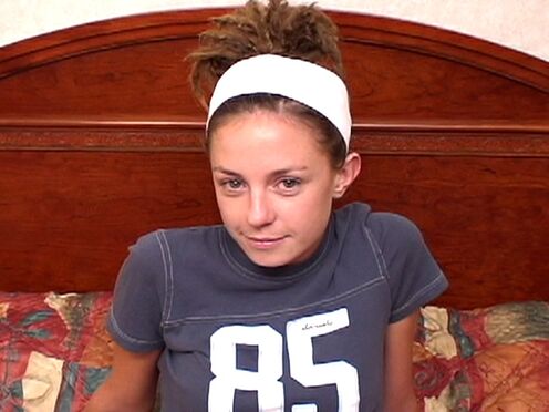 Teen with dreadlocks & a bush makes her first porn