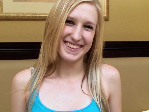 She is a skinny blonde 18 yr old making her debut porn
