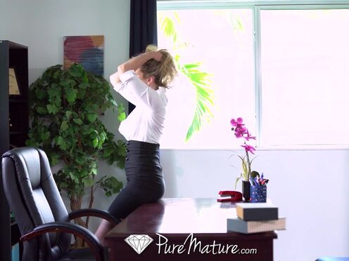 PUREMATURE Mature Manager Gives Up Ass Fucking To Interviewer