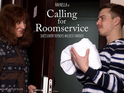 Mature Rafaella wanted some extra roomservice from her toyboy