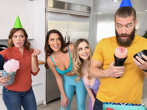 BRAZZERS Big cocked man fucks Girlfriend's best friends in his Birthday - Codi Vore, Nolina Nyx & Xander Corvus