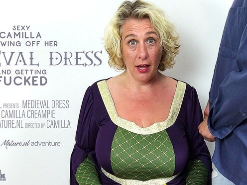 Busty Camilla gets ravaged in her medieval dress