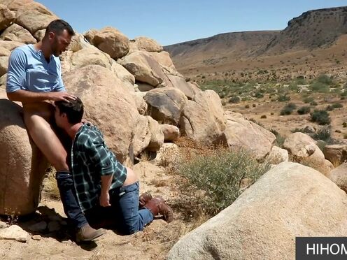 Gay friends fucks in the desert