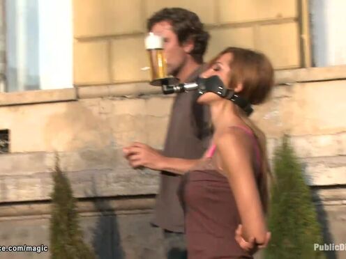 Big Boobed blond Romanian sexy girl public ravaged