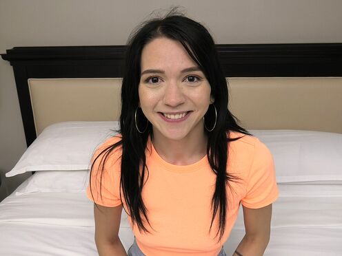 Tall brunette dorm coed gives a blow Job