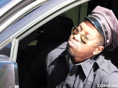 Jessica Rex takes on a big ebony police meat outdoors