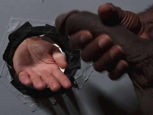 PRIDE STUDIOS huge black dick drills through glory hole - Bennett Anthony, Aaron Trainer