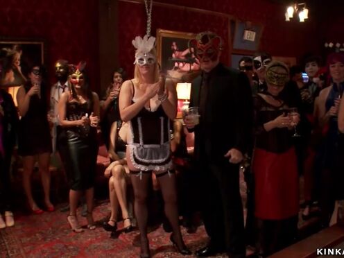 Four slaves submit at Halloween party