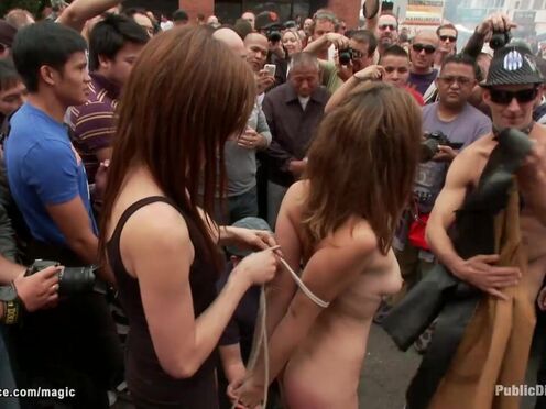 Hot Girl gang bang ravaged at public gallery