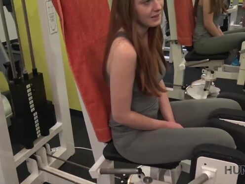 Muscular Boyfriend watches how well-shaped teen hottie cheats on him