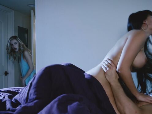 Hot Rachel James sneaks in to fuck that meat after Mercedes Carrera left