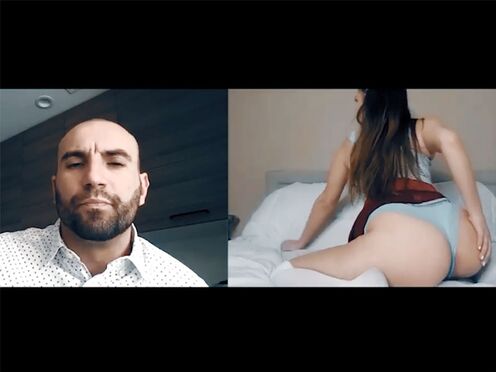 step daddy punishes stepdaughter by demanding that she spank herself