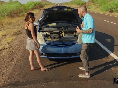 MOFOS Callie Jacobs's car has broke down so she paid with her tight beaver to Scott Nails