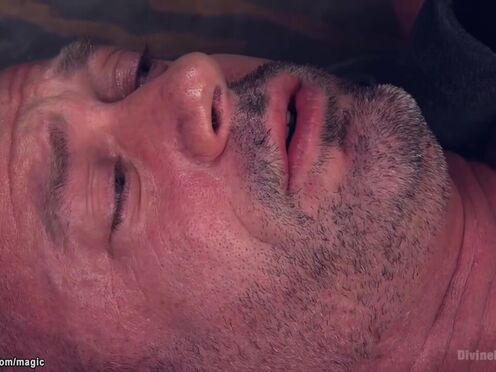 Blonde femdom fuck guy with machine