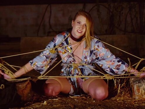 Tied up hot girl gets manhandled & nipples hurt
