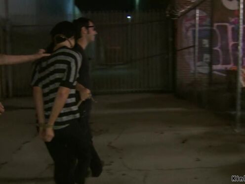 Bound brunette public anal fucked