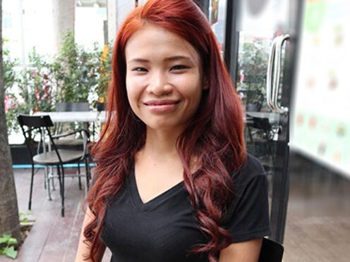 Ginger Asian hottie Miao is taking big one doggystyle