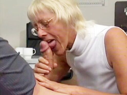 Old Woman Takes Huge Dick In Office