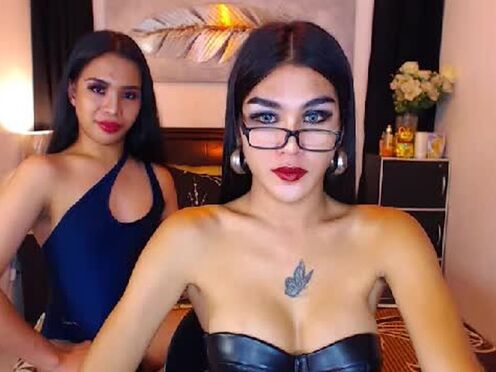 Two Tranny hotties mega show