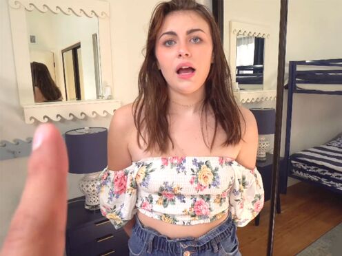 Teen step sister Selina Bentz stole bros credit card but he caught her