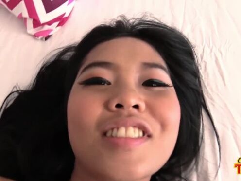 Thai babe with big natural titties loves to be stuffed full or dick & filled with seed