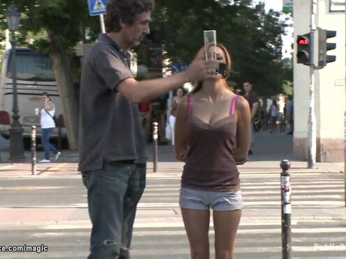 Titty Romanian takes big dick outdoors