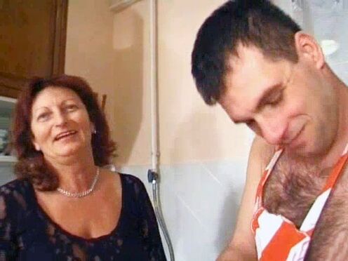 Gilf Gets Her Bushy Muff Stuffed In The Kitchen