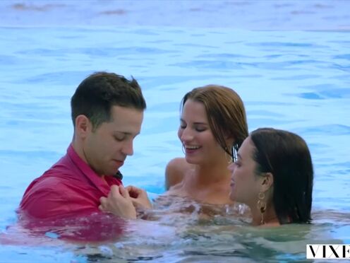 VIXEN Two Best Friends On Vacation Sneak Into DJs House For Wild Threeway