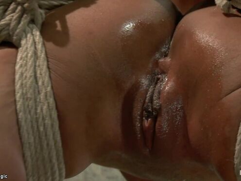 Hogtied black oiled & humiliated