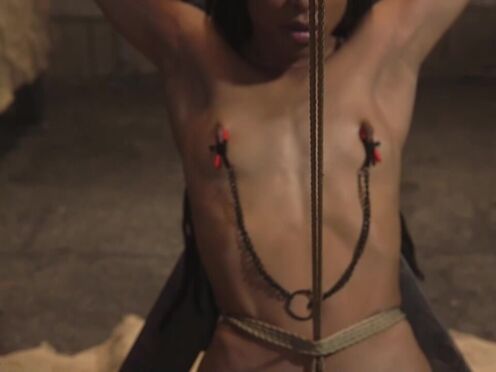 Slim bound black snatch & butt screwed