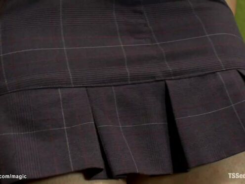 TS blackmails & fucks courier