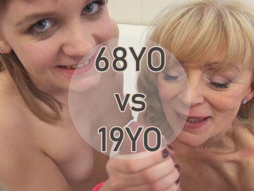 68yo OLD WOMAN & 19yo teen vs Rocco's monster shaft! Amazing!