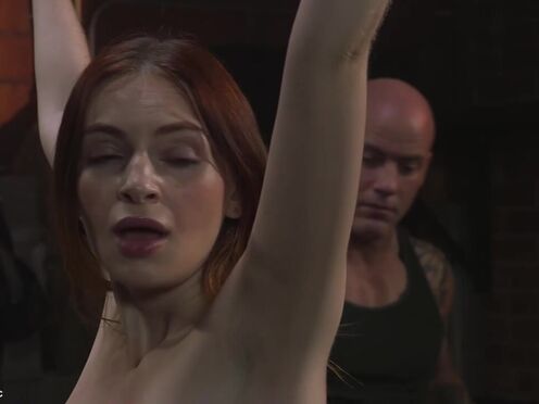 Pale bound ginger anal fucked