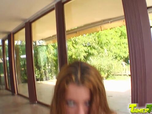 Teen squirts all over from dick fucking action