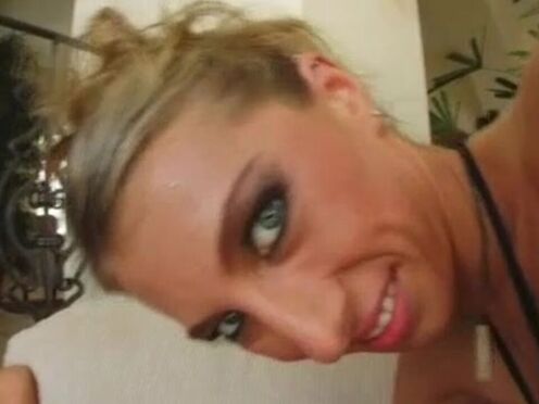 Four guys double penetrate two big breasted blondes