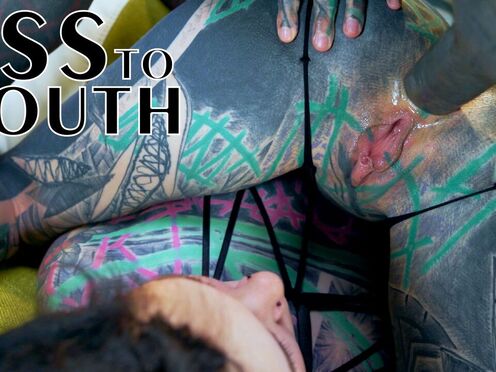 Tattoo 3some Girls Gape Asses For Inked Cock