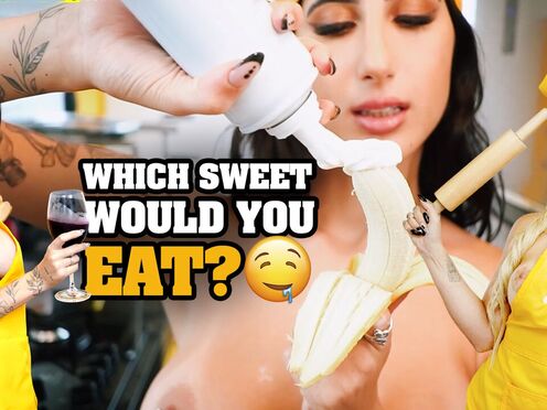 Sexy lesbo girls in aprons & panties cooking just for you!