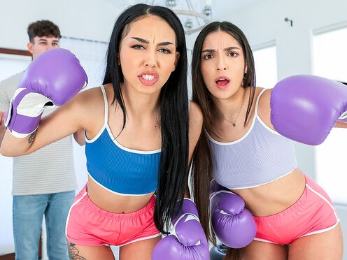Bisex latin boxing teens share stepbros big dick in a 3some