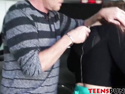 Brunette teen Jojo Kiss gets her beaver absolutely smashed