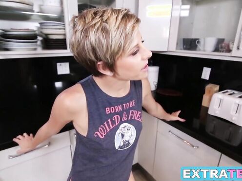 Tiny Mickey needs a little bit of help but she gets a meat
