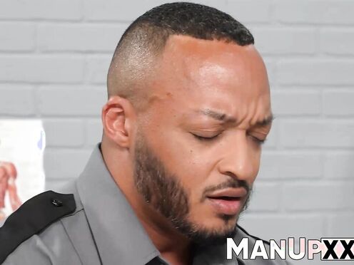 Lustful dude rams his cock in a white mans mouth