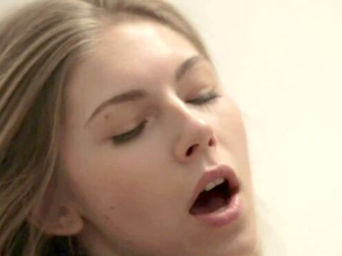 Skinny Russian teen flicks the bean