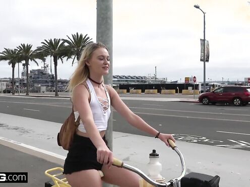 Kenzie P-O-V bang in public bike room
