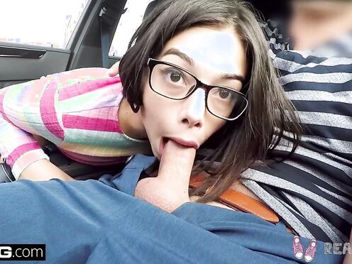 Real Teens - Sexy P-O-V public blowjob